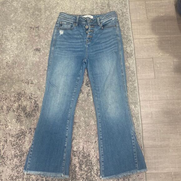 KanCan Women's Light Blue Estilo Signature High Rise Flare Stretch Jean 7/27 - Picture 1 of 6